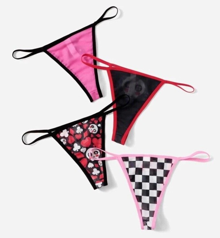 Womens Size 6-8-10-12-14-16 Gamer Gothic Anime Thong Knickers Underwear S M L XL