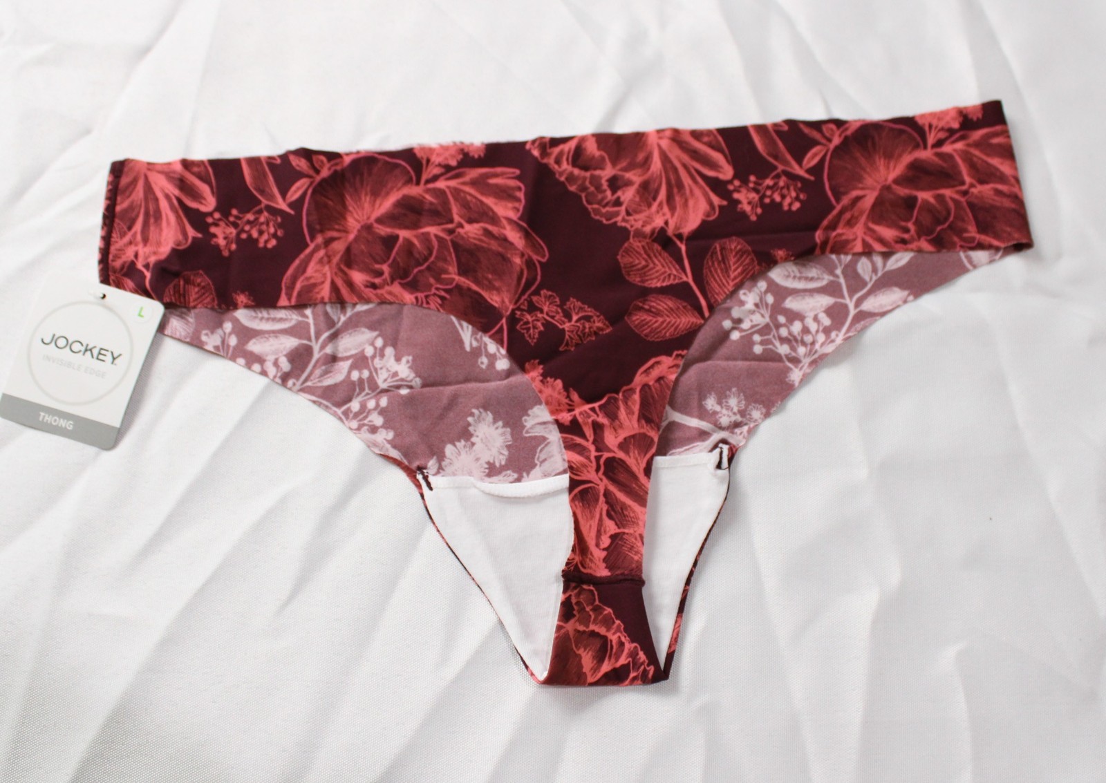 Soma Women’s Invisible Edge Microfiber Thong DH3 Luminous Floral Large NWT
