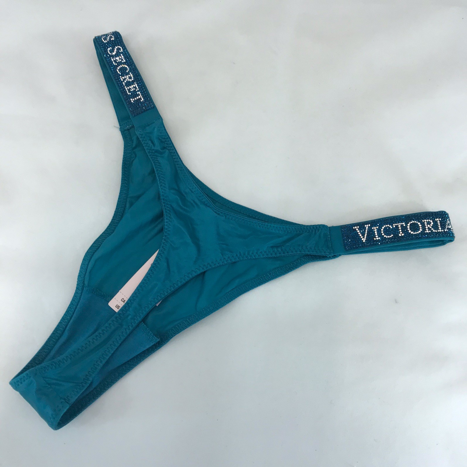 Victoria’s Secret Very Sexy Teal Blue Shine Strap Thong Panties – Size XL BNWT