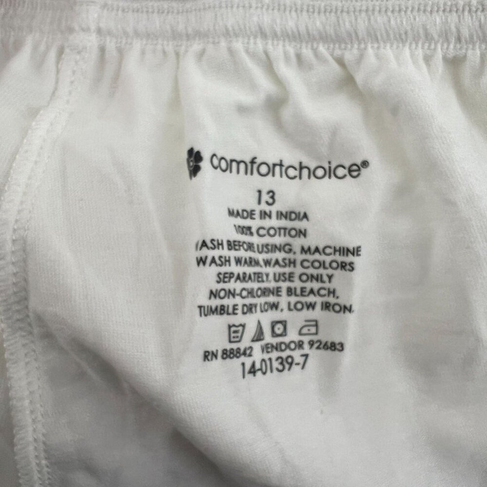 Comfort Choice Cotton Boxer 3 Pack Pink White Black Tan Womens Size 13