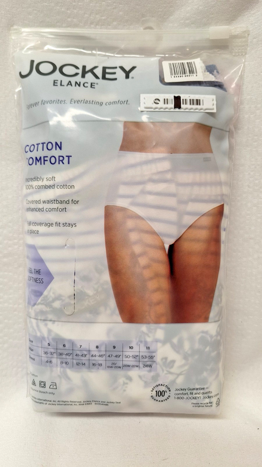 Jockey Elance 100% Cotton Brief Underwear – Pkg Of 3 Women’s Size 8/XL New