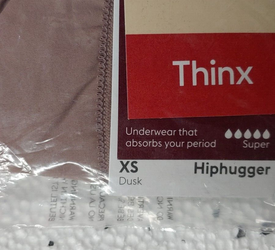 Thinx Women Super Hiphugger Moderate Period Briefs Color Dusk Size XS #512