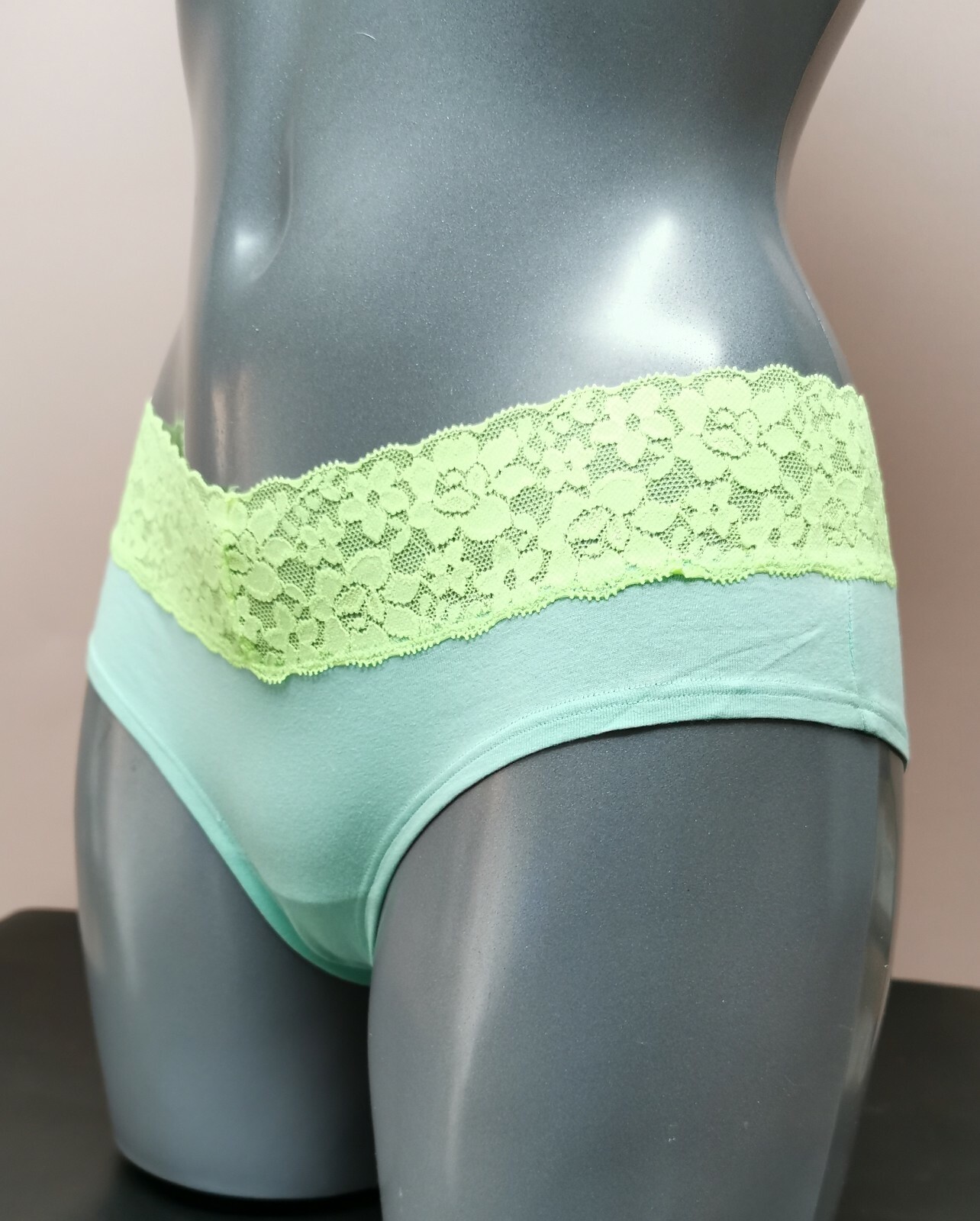 La Senza Sexy Mint Contrast Lace Trim Hip Hugger Knickers Size XS to XL (B16R11