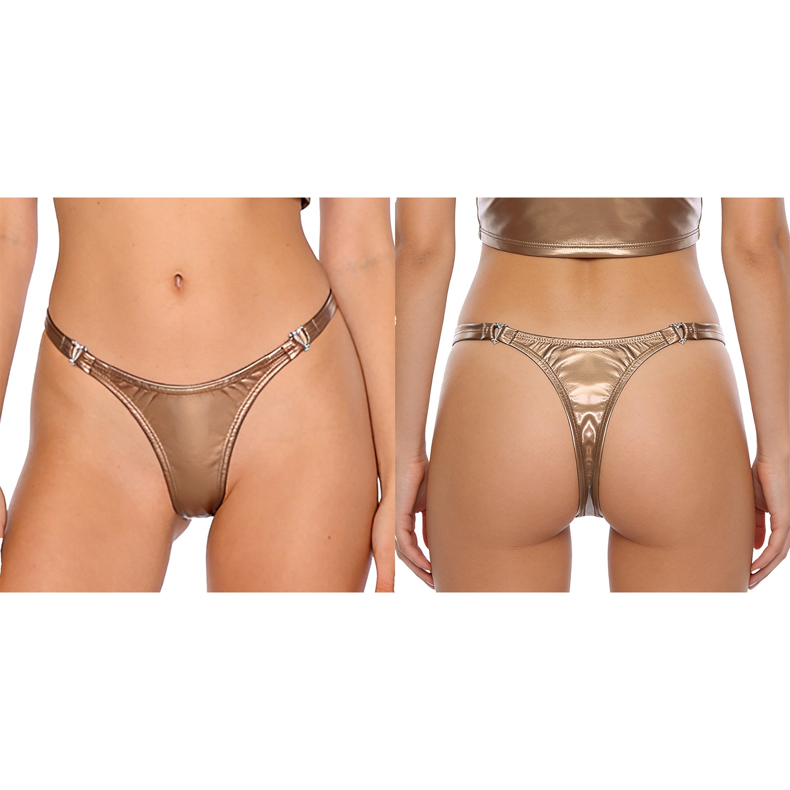 Womens Shiny Metallic Micro Panties Wet Look Bikini Briefs Knickers Underwear