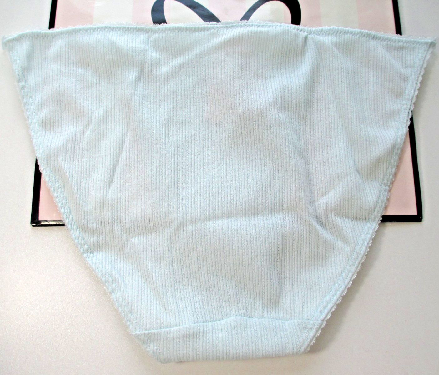 VICTORIA’S SECRET Cotton String Bikini Panty S M L XL Blue NWT Pointelle VS Lace