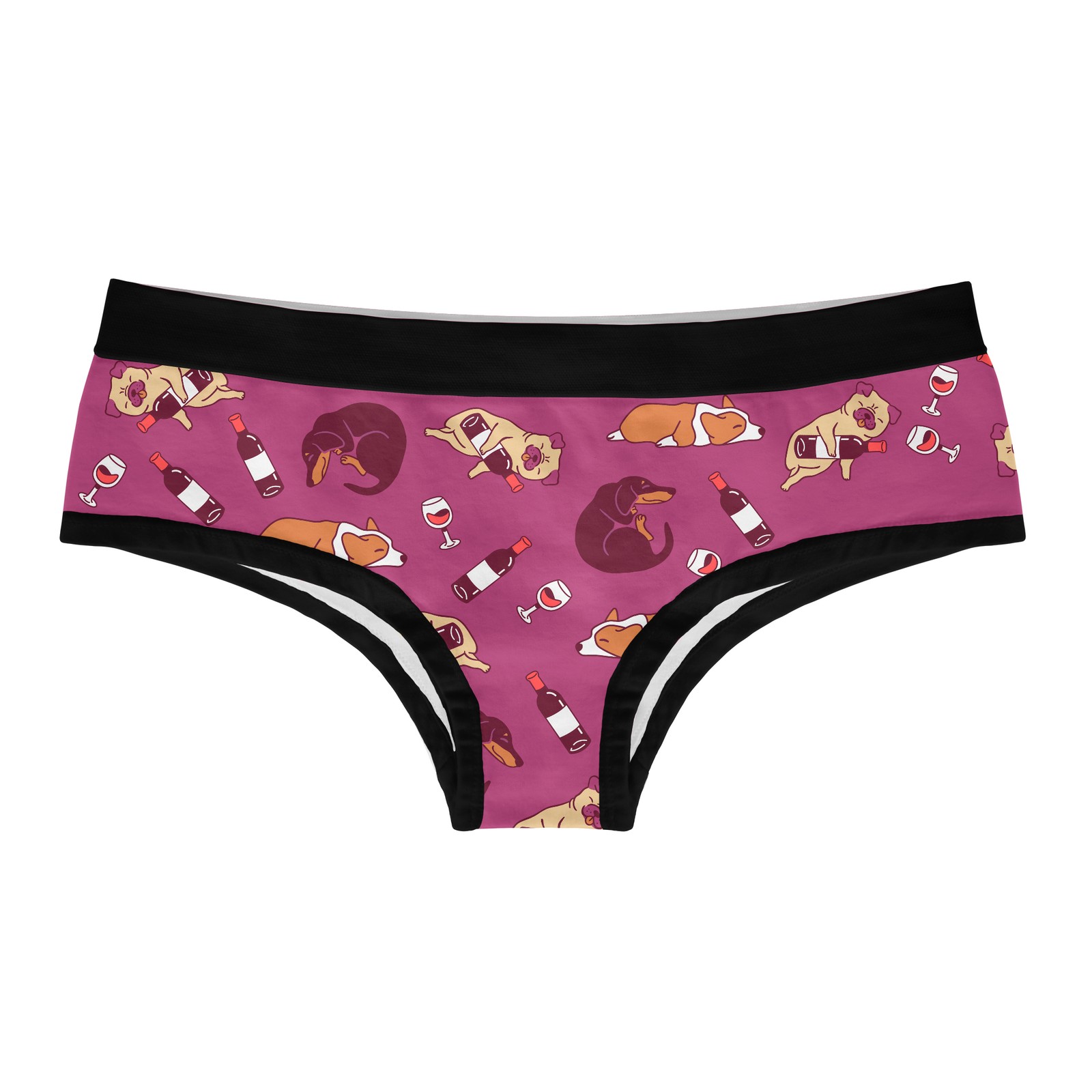 Womens Drink Wine and Pet My Dog Panties Funny Saying Cute Bikini Brief