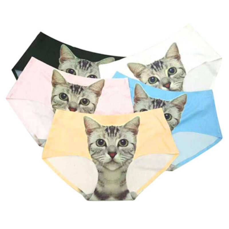 Funny Cartoon Pussycat Panties Briefs Anti Emptied Cat Meow Star Cat Pant KT-NN