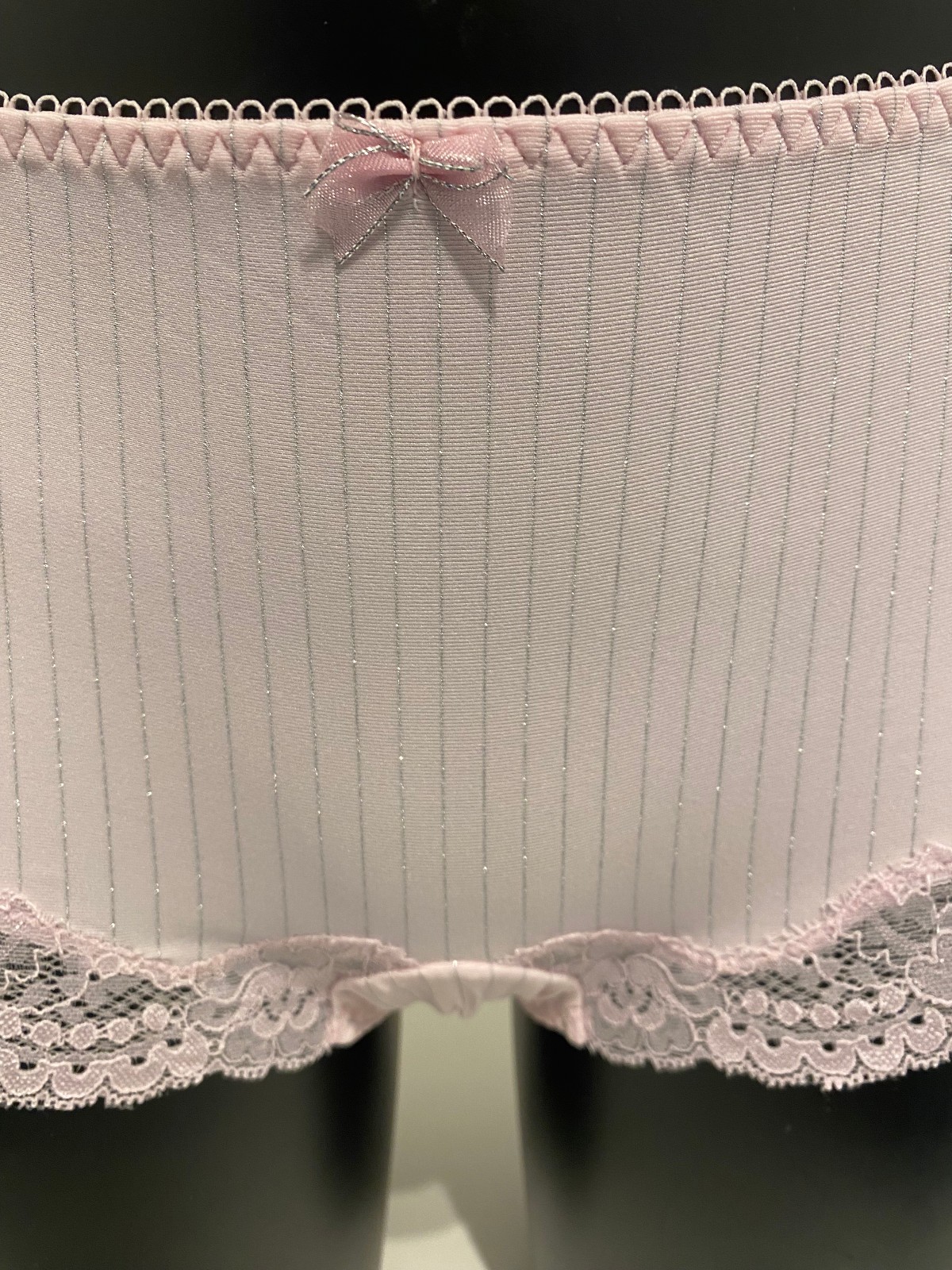 Baby Pink & Silver Sparkle Boyshorts Pinstripe briefs shorts shorties pants