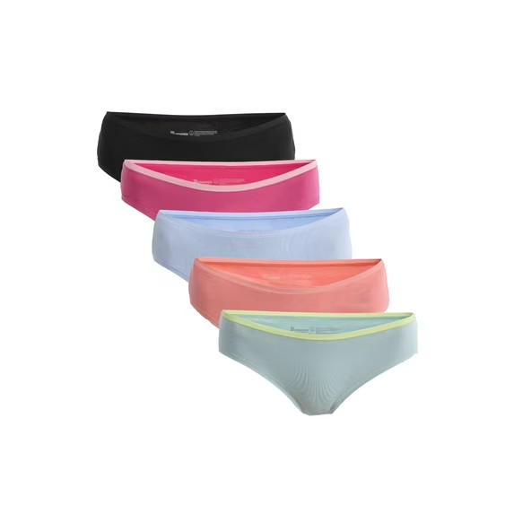 No Boundaries Women’s 5-Pack Cotton Hipster Panties, Assorted Colors Size 3XL(22