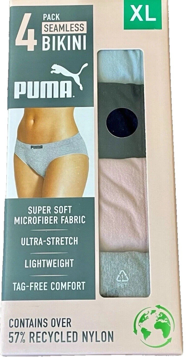 4-Pack PUMA Ladies’ Seamless Bikini Size XL