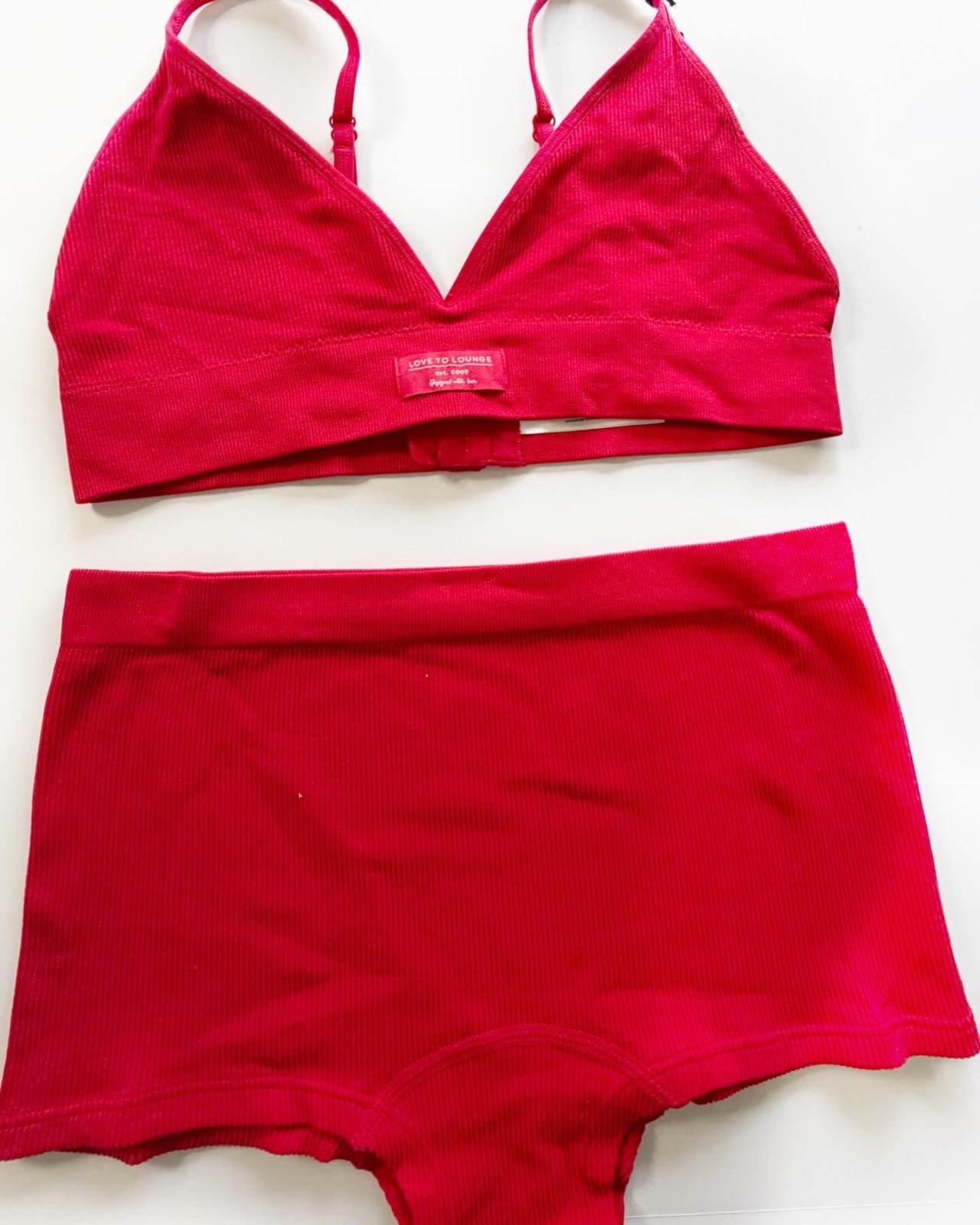 Red Women’s Lingerie Set 2-Piece Lace Bra and Panty Set Sizes XS, S , M