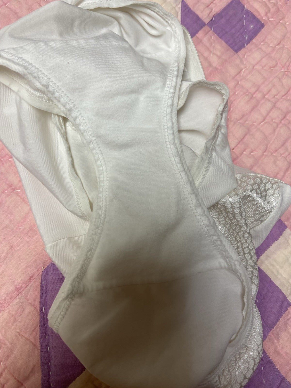 Warners 2XL White Panties Shiny Panel Polyester Blend