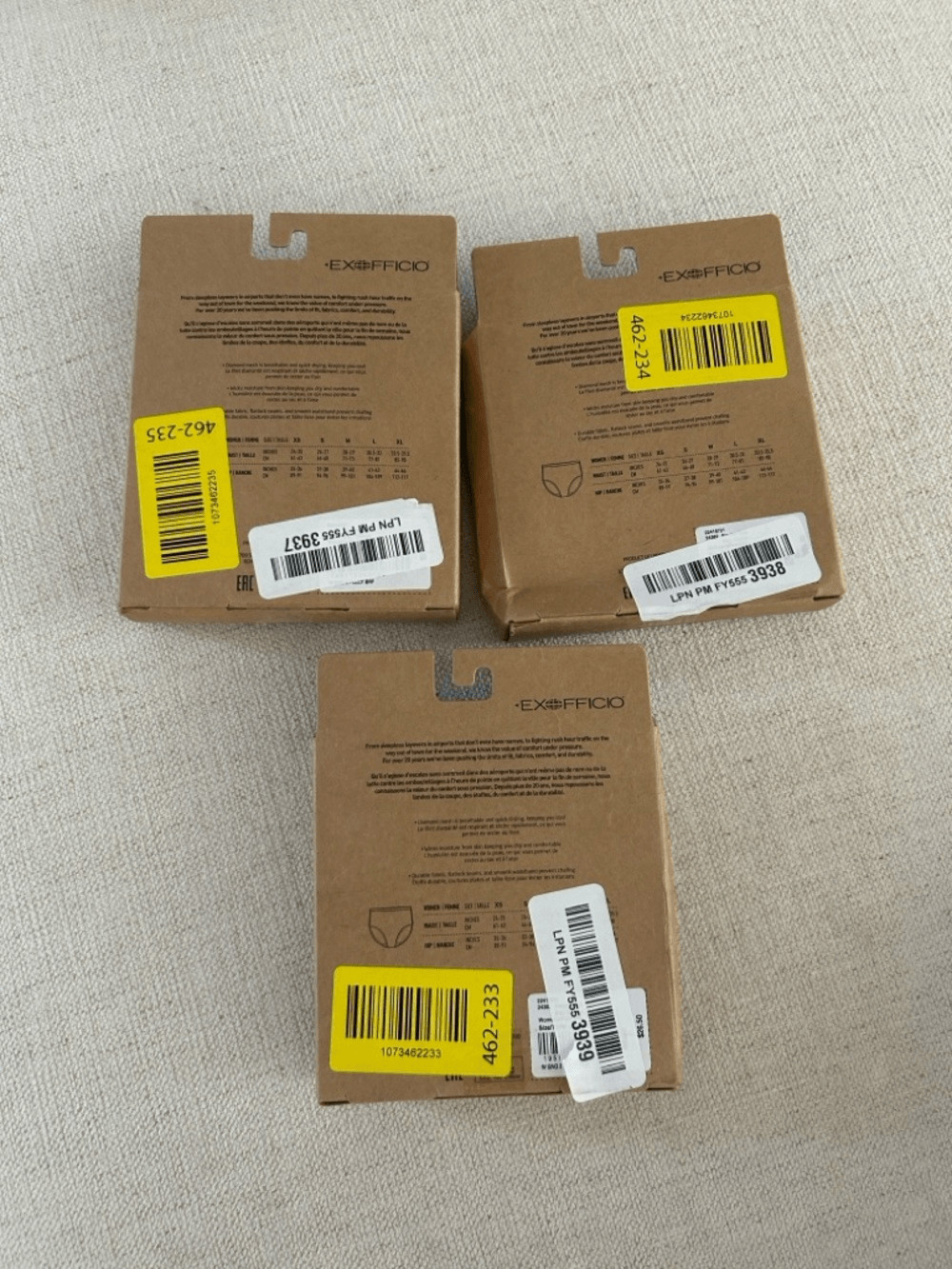 ExOfficio BUNDLE OF THREE Give-N-Go 2.0 Full Cut Brief -Glacier Blue, Size 3XL