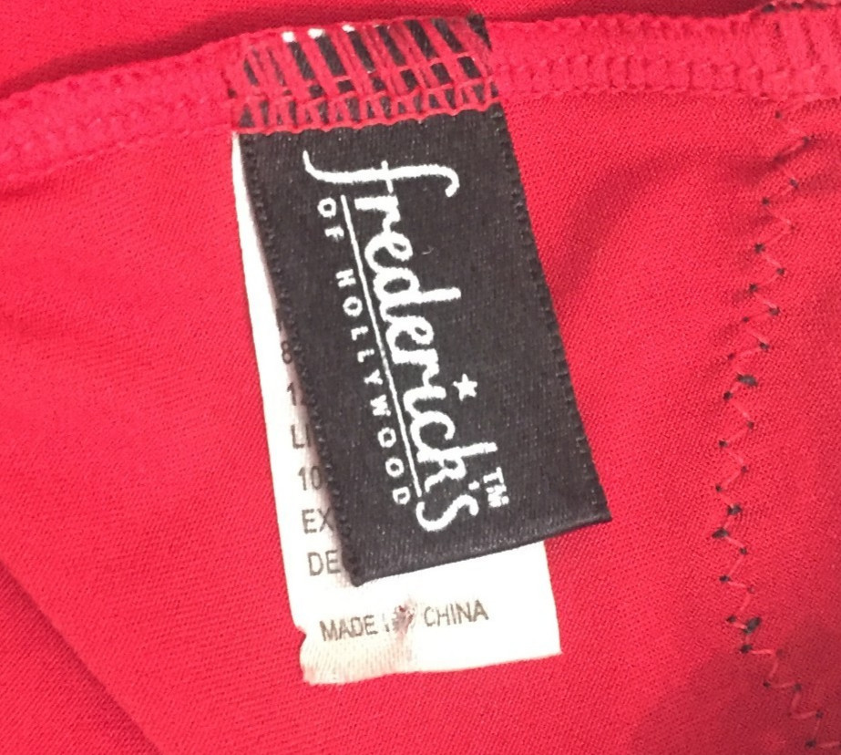 Sexy Red/Black top Lace front tie on Panties Frederick’s of Hollywood Size XXL
