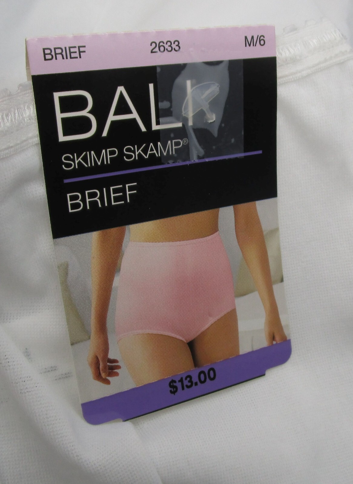 BALI ~ Medium / 6 ~ 2633 ~ NWT White SKIMP SKAMP Brief Panty