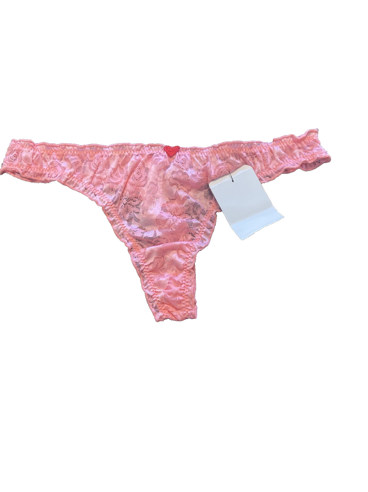 NWT French Affair Coral Pink Babydoll Thong Panty Womens L Sissy Fairy Coquette