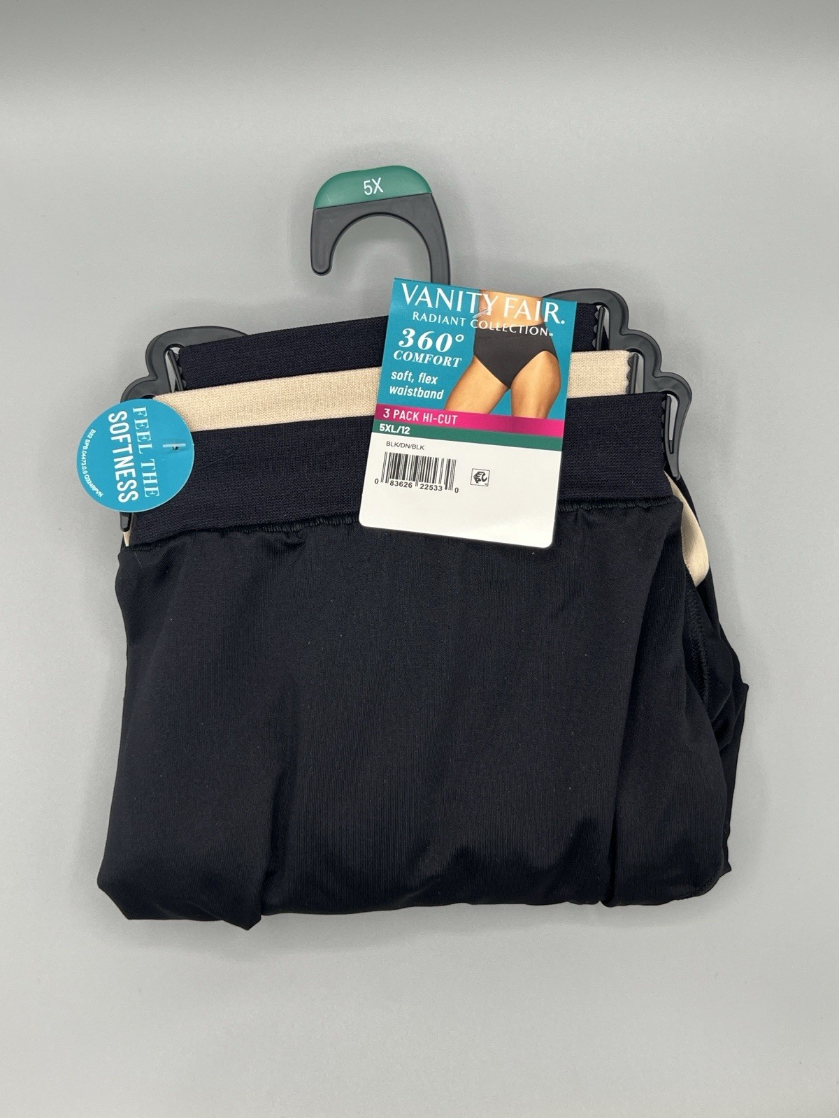 3-Pack VANITY FAIR Radiant Women’s 5XL/12 Hi-Cut Briefs 360 Comfort Soft Flex
