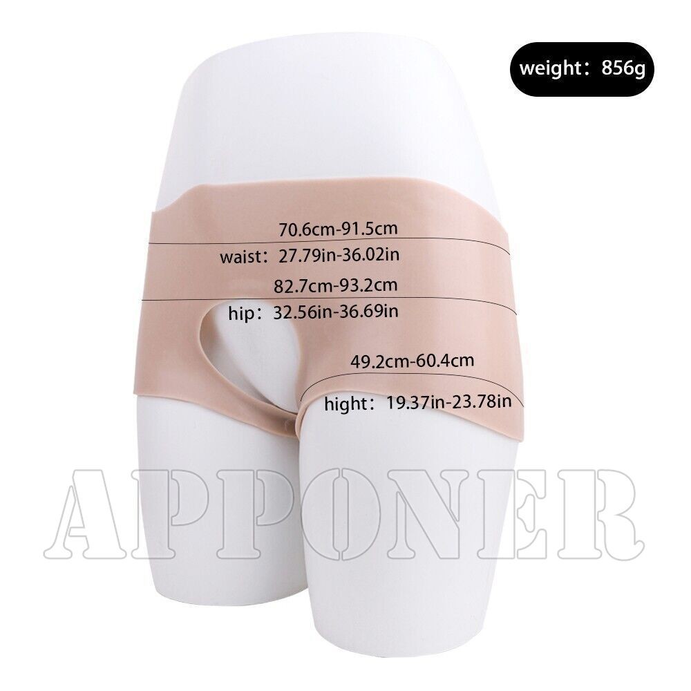 Unisex Open Crotch Silicone Hip Pants Buttocks Panty Underwear For Crossdresser