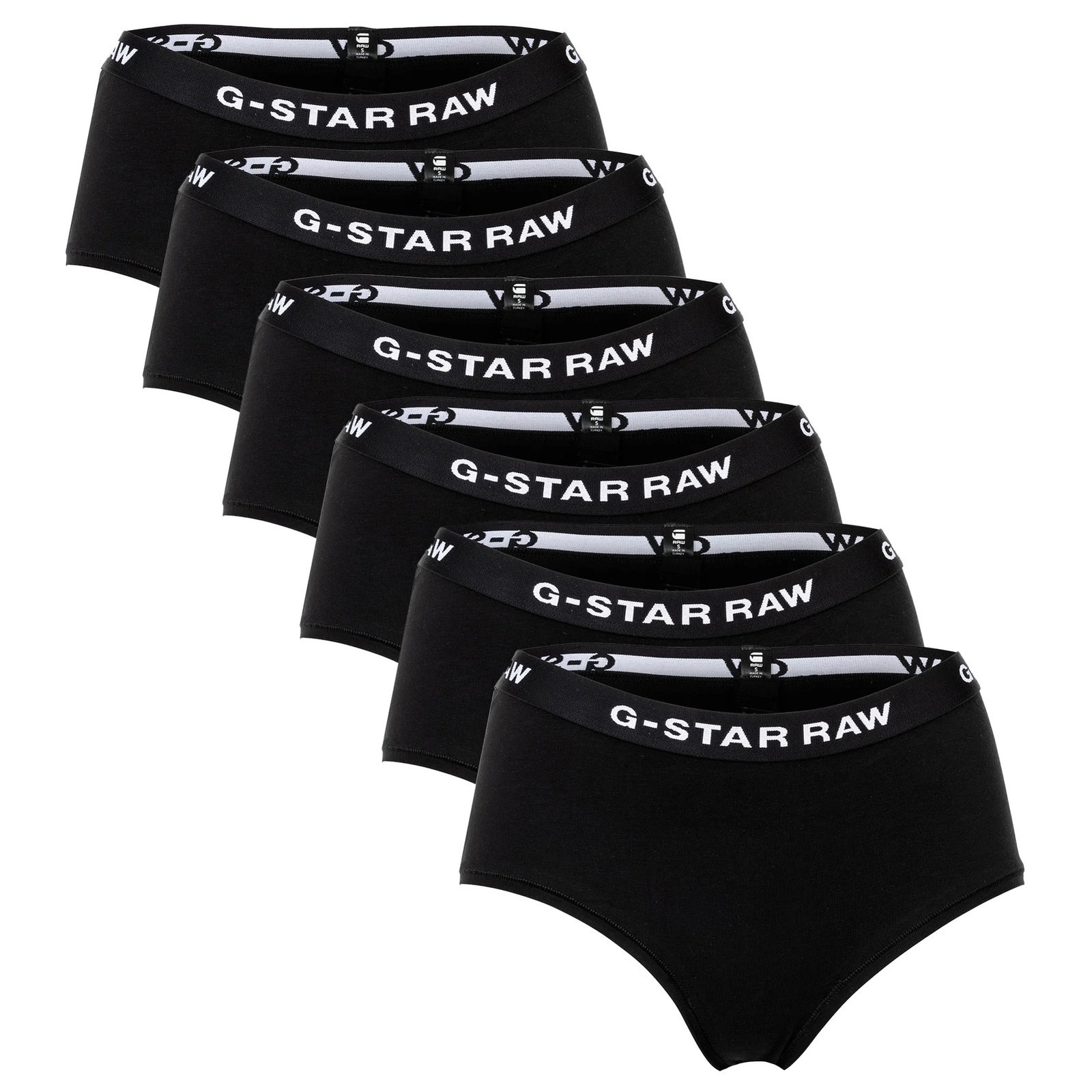 G-STAR Women’s Hipster Briefs, 6-Pack – Hipster, Cotton Stretch, Logo, Solid…