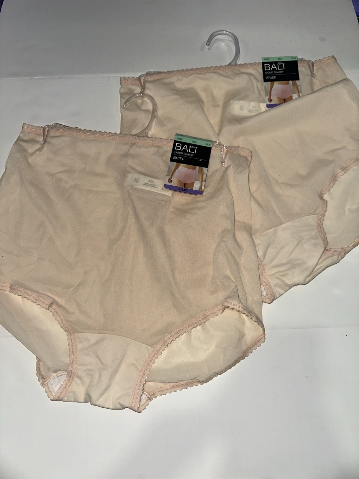 2 Bali Women’s Skimp Skamp Nylon Spandex Brief 2633 XL/8