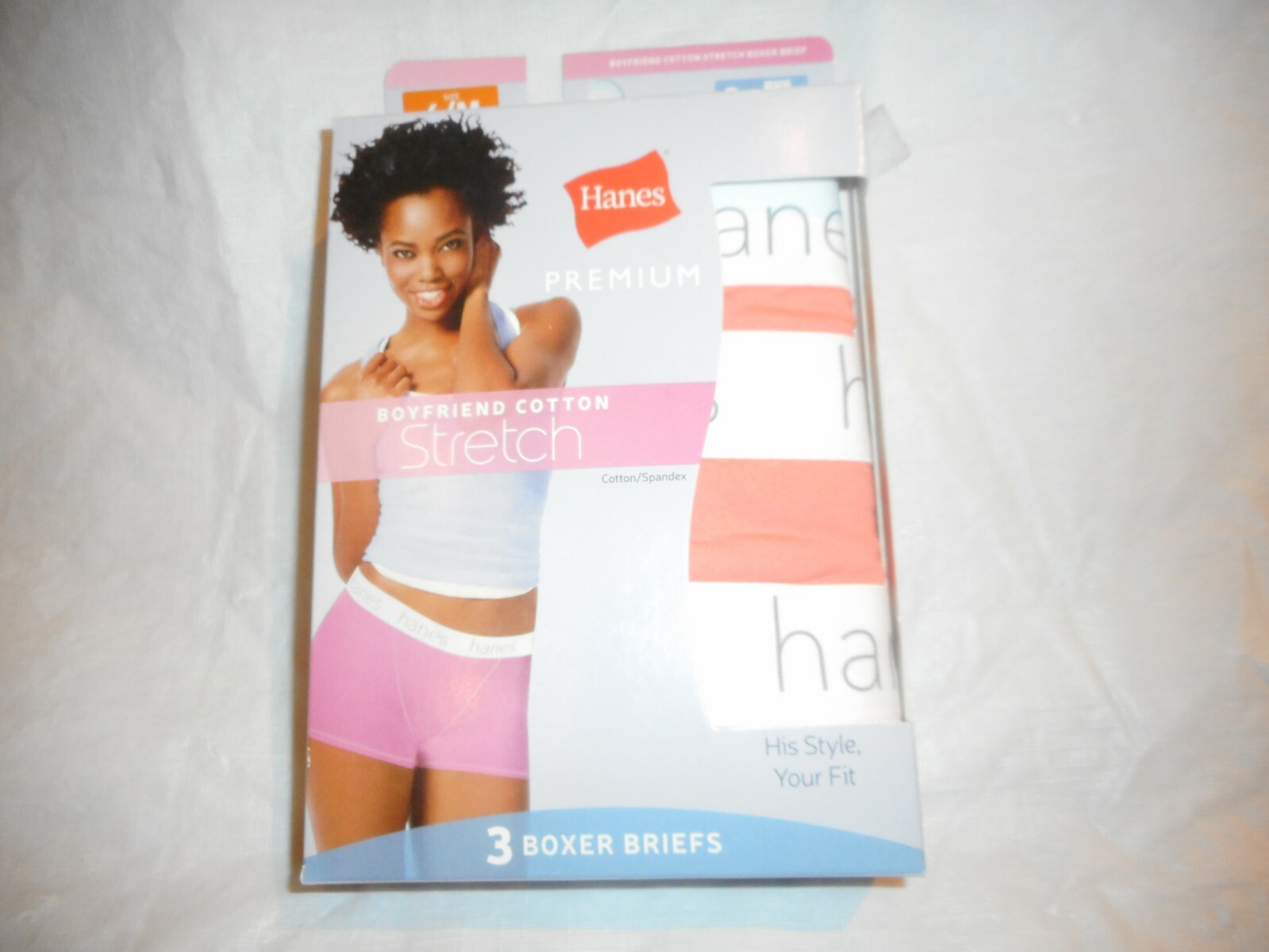 N/W/B 3 PK Hanes Women Orange/White/Gray Premiun Boxer Panty SIZE 6M