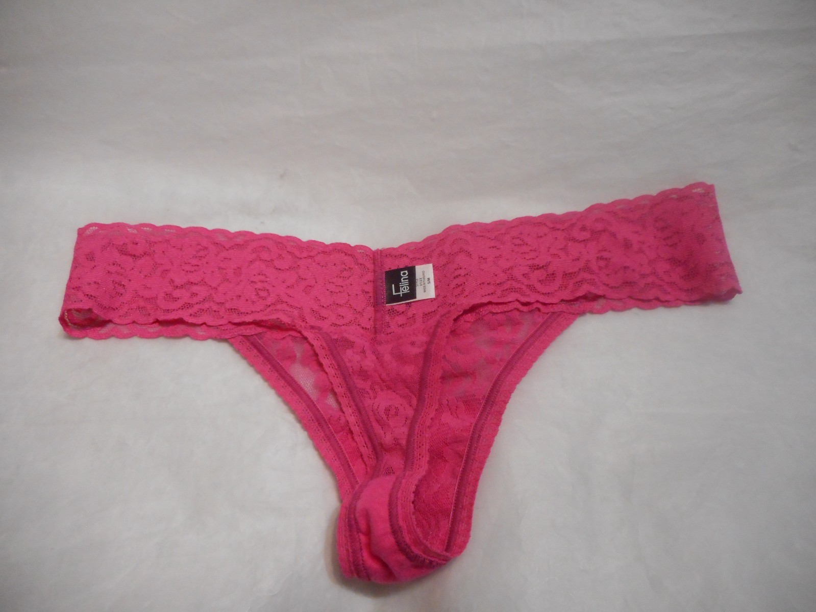 Felina Lingerie Women’s Pink Thong Lace Panty Small/Medium & Large/Extra Large
