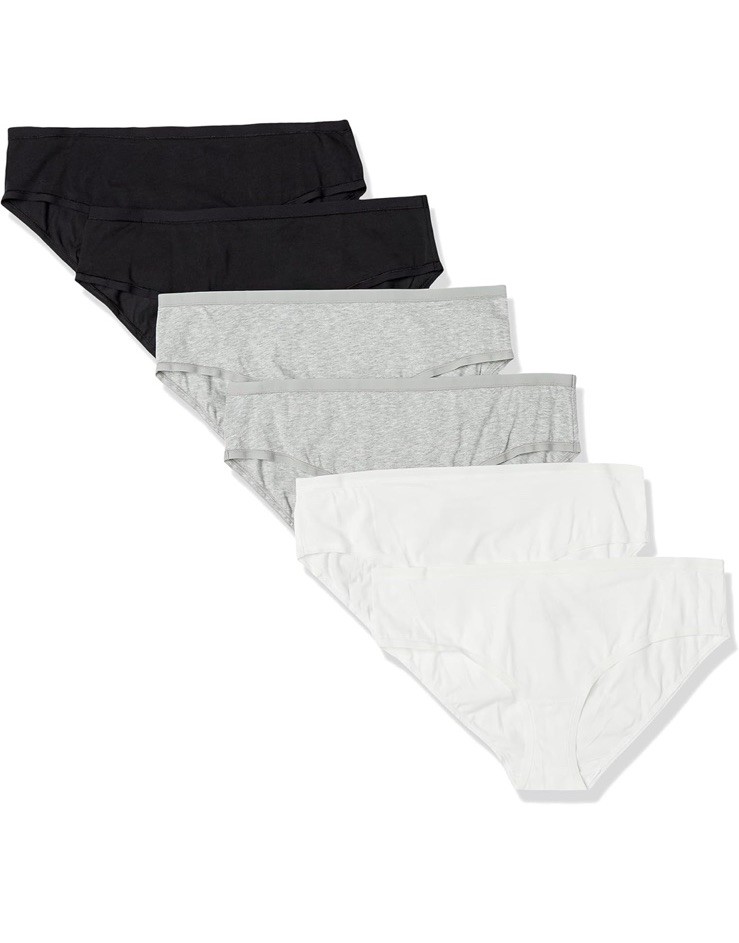Amazon Essentials 6X Plus Size Six Pack Neutral Cotton Midi Brief Panties NEW
