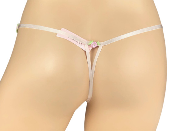 VICTORIA’S SECRET DREAM ANGELS EMBROIDERED CROTCHLESS THONG PANTY XS S M L XL