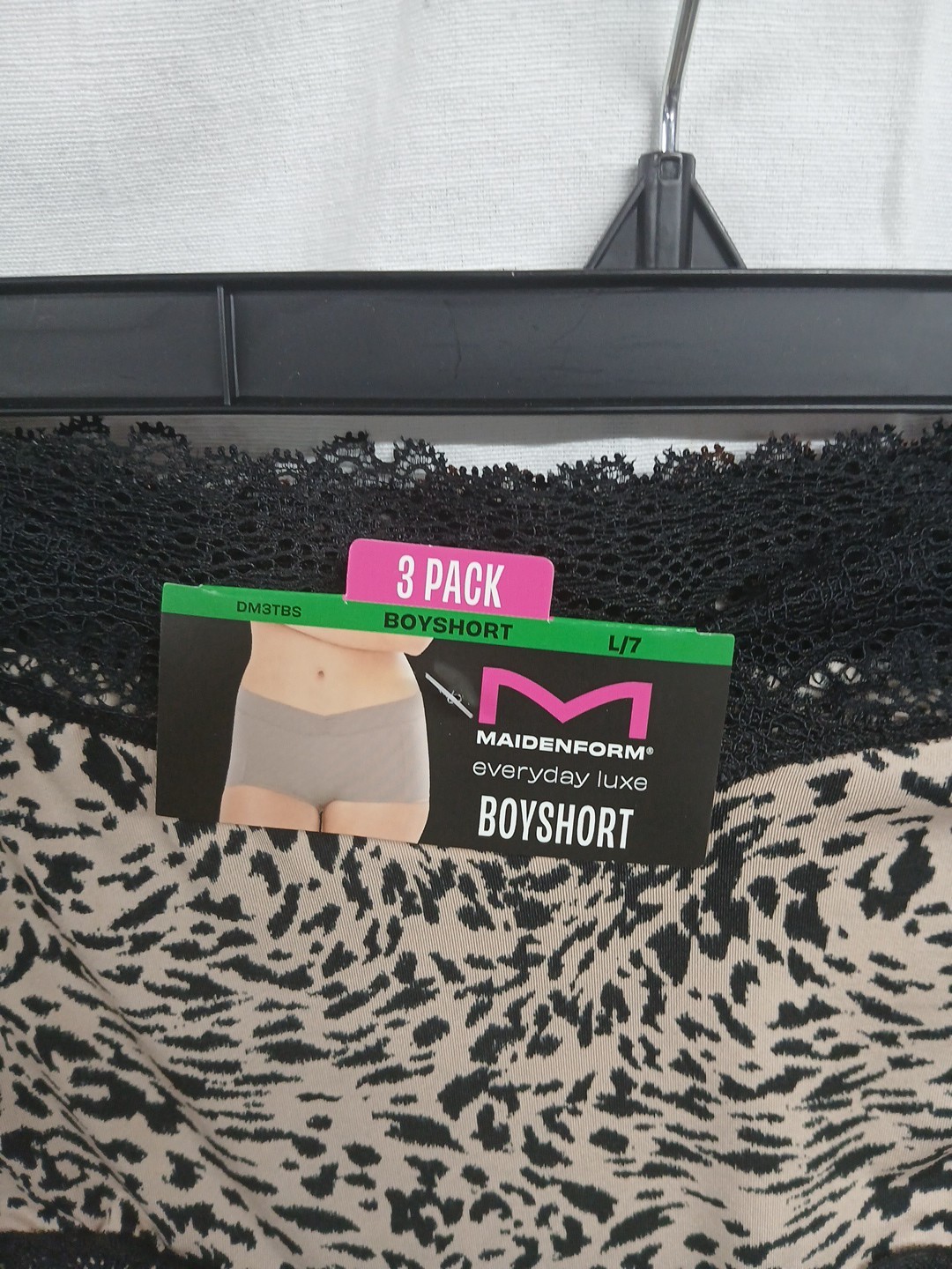 Maidenform Everyday Luxe Boy Shorts Panties L/7 3 Pack Multi Color New