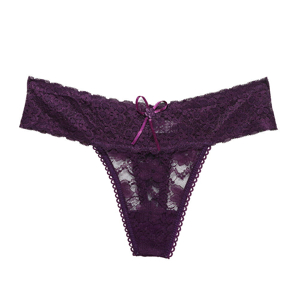 4 Pack Lot Sexy Womens See Through Lace Panties Thong Gstring Underwear Lingerie
