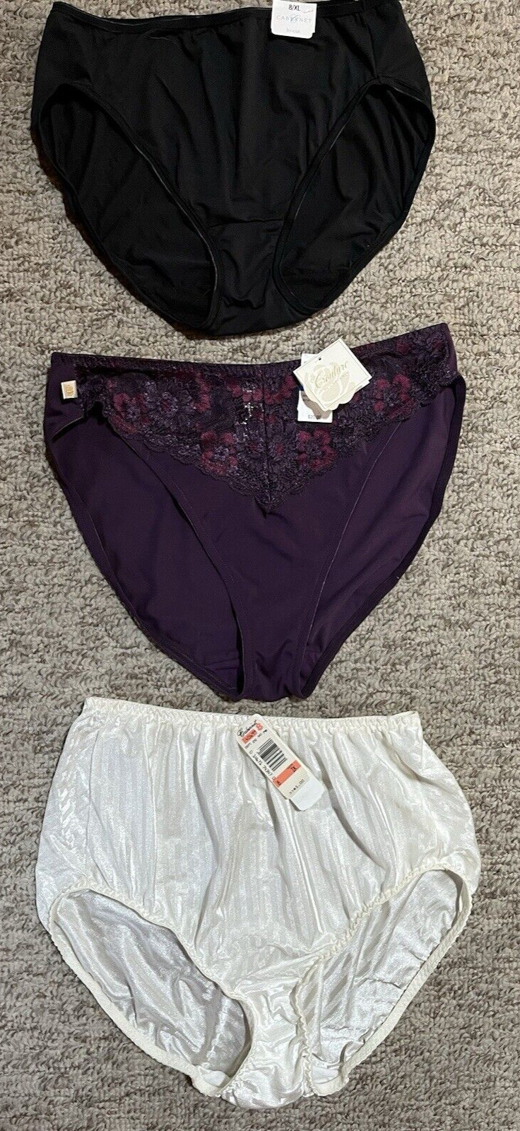 3 Cabernet panties – 8/XLg. Brief, Bikini & Hi-cut