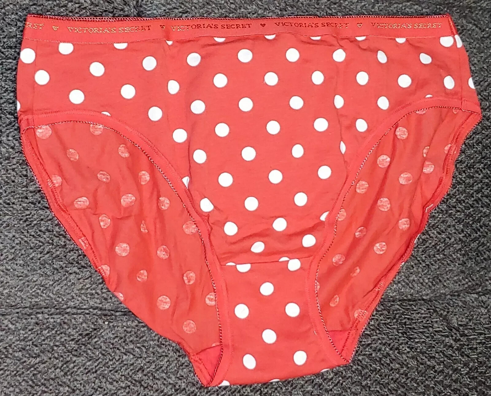 Size Large High-Leg Brief Victoria’s Secret Band Signature Polka Dot New