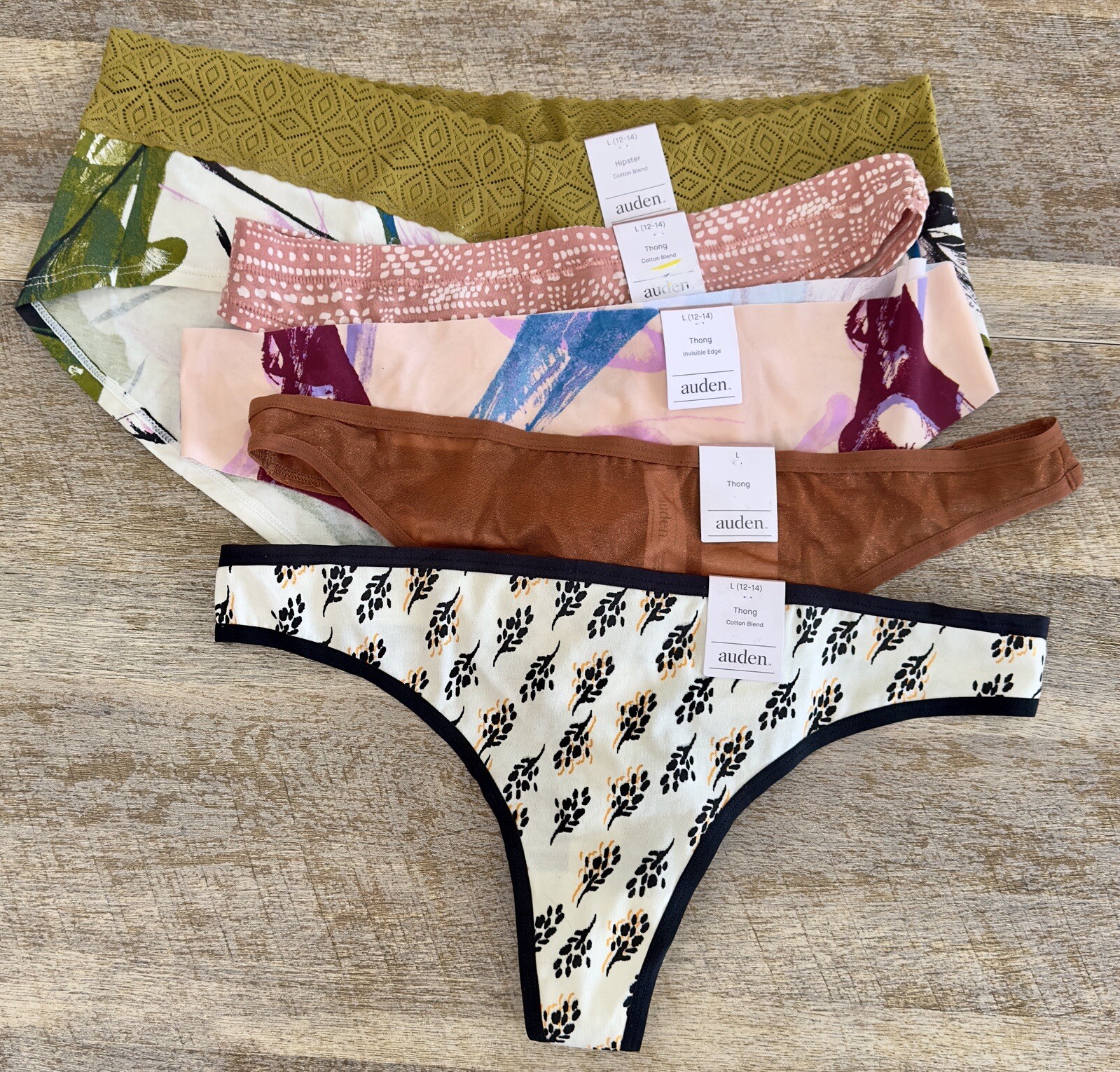 Women’s Auden Five Piece Lot Of Underwear Large 12-14 NWT