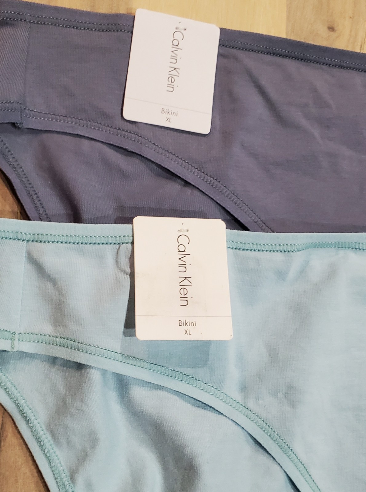 Calvin Klein Cotton Form Bikini Underwear Blues Size XLarge Lot of 2