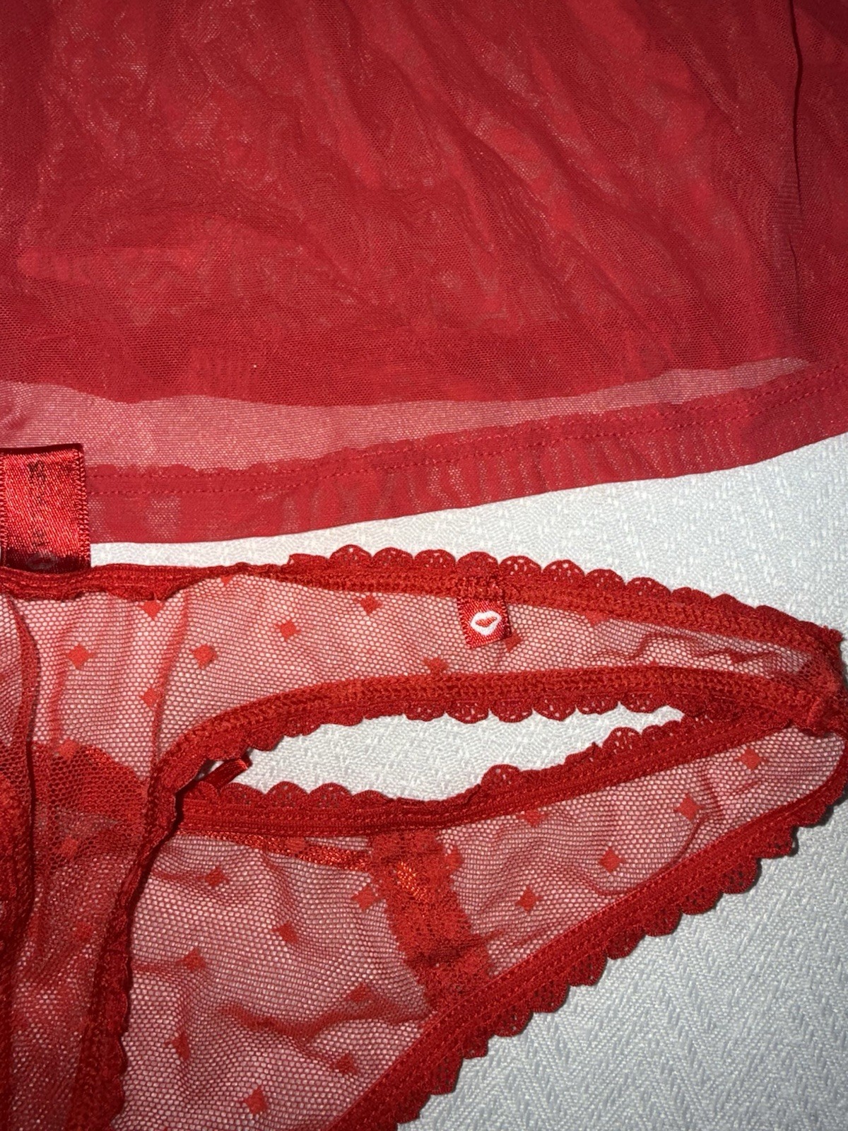 New Panty Thong Mix Lot 6 Cotton Lace Novelty + 1 Red Victorias Secret Cami S 5