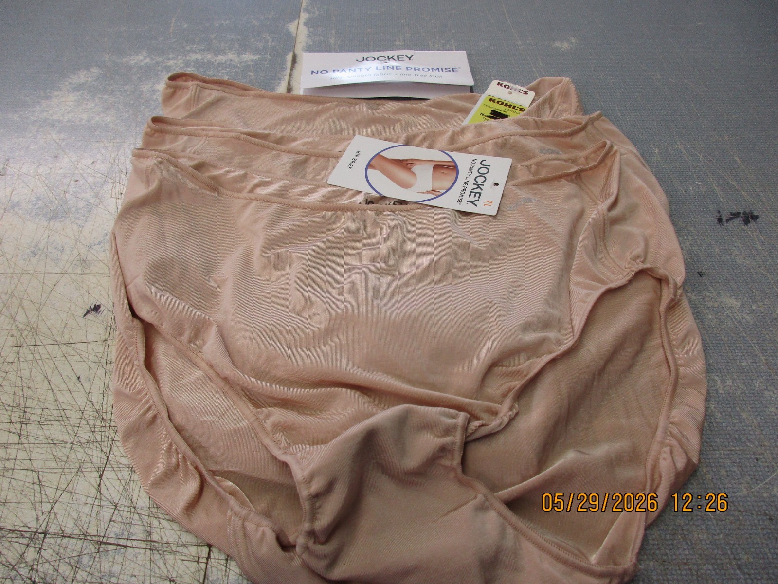 Three Brand New Jockey Women’s Size Large Nude Hip Briefs Microfiber Stretch