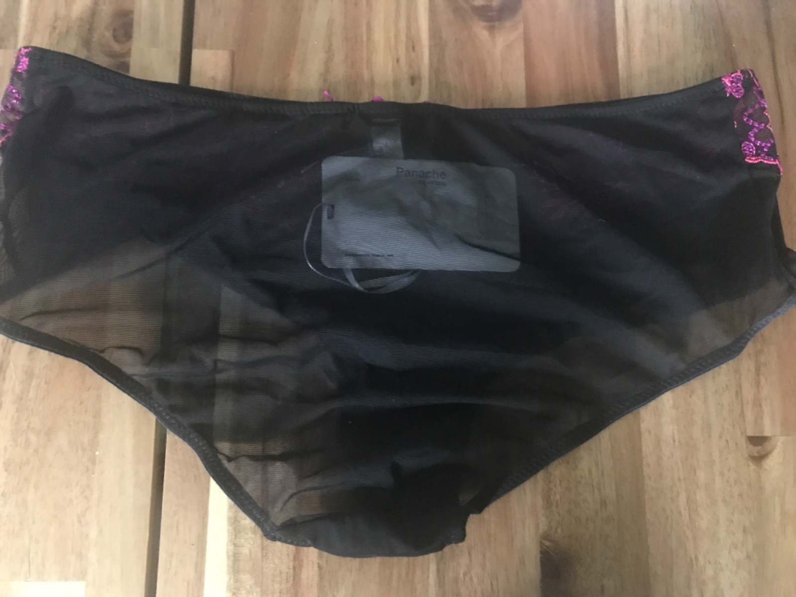 Panache shorty LACE FRONT new mesh back uk 10 black pink new