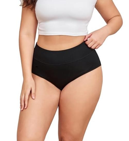 Plus Size Underwear for Women XL-5XL Cotton High Waist XX-Large Plus 4 Balck