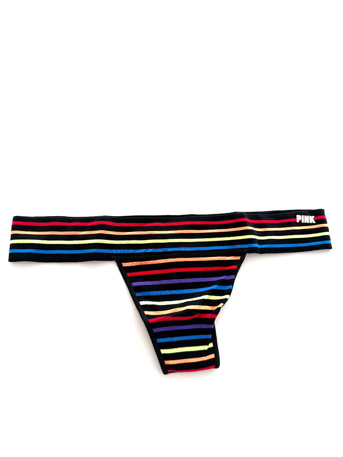 Victoria’s Secret PINK Seamless Thong Panty Multicolor Stripes
