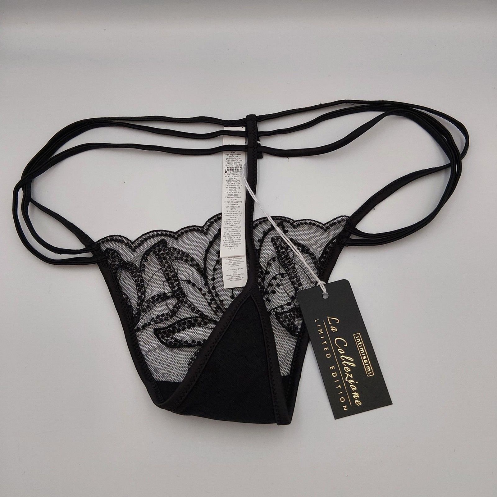 Intimissimi SMALL DARK MOON “La Collezione” Limited Edition Beaded Lace Thong
