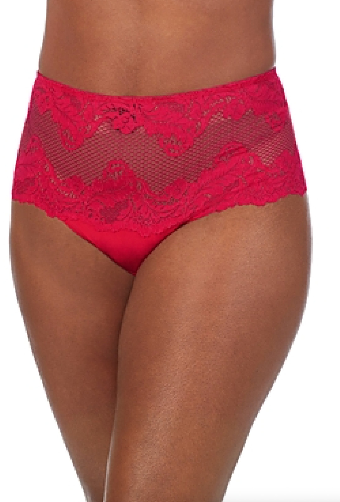 Le Mystere L14031 Womens Bright Pink Lace Allure High Waist Thong Size 8