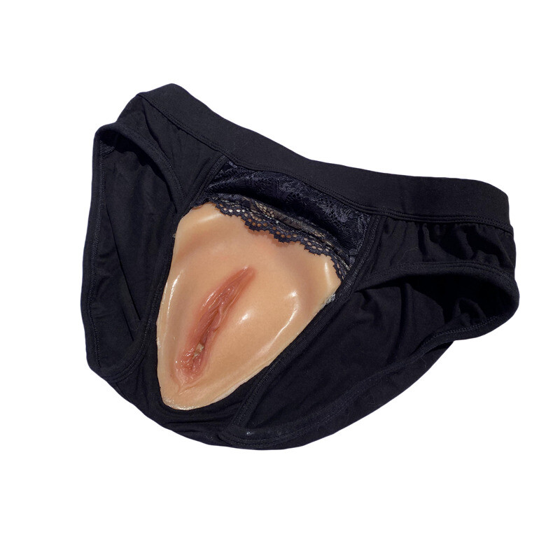 Silicone/Cotton Fake Vagina Panty Thicken Hip Enhancer Crossdresser Transgender