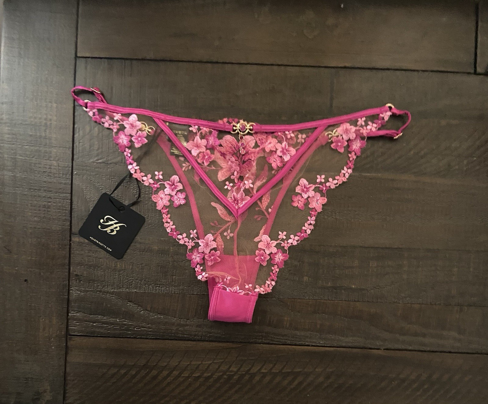 Honey Birdette Aluna Pink Brief Panty Size L
