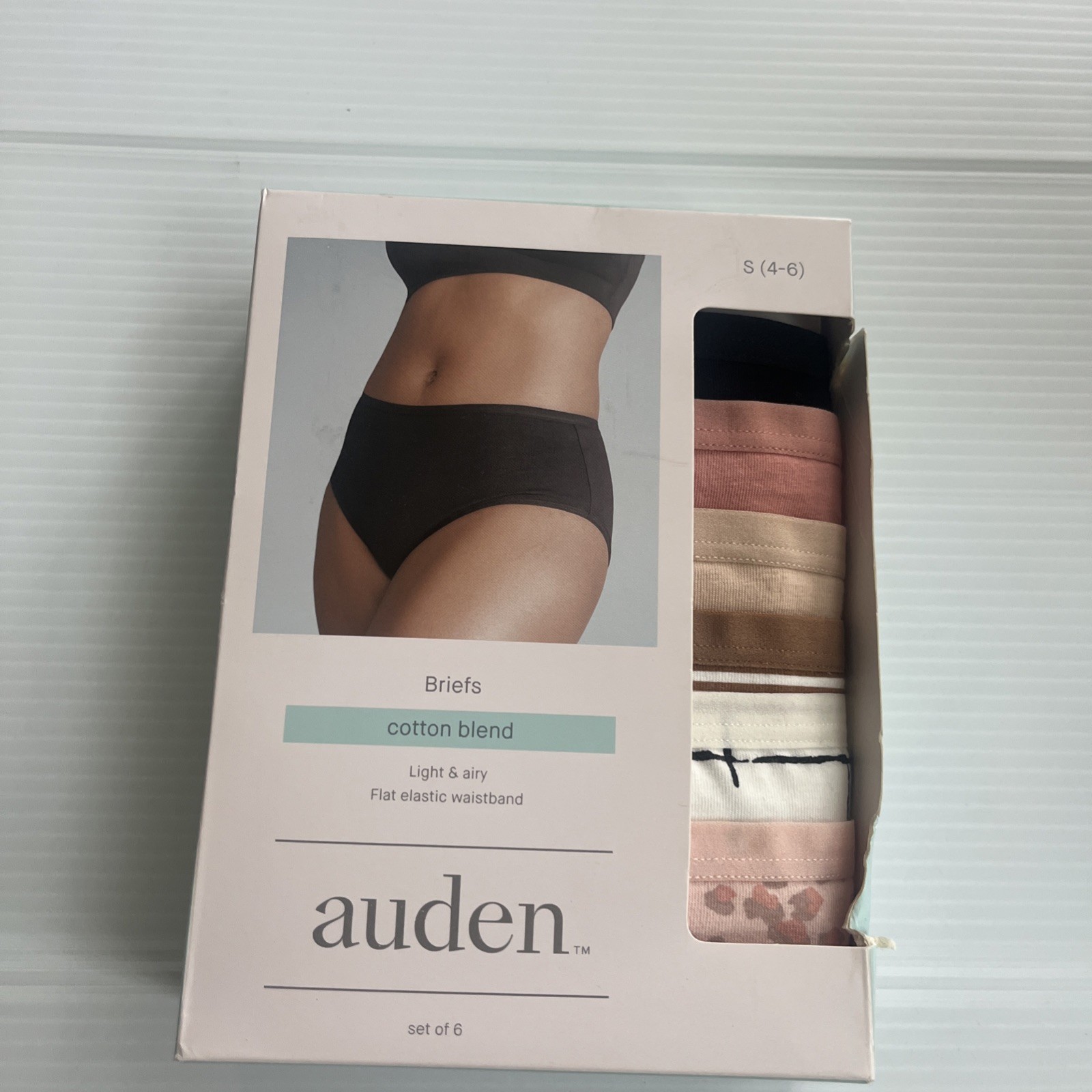 NWT Auden 6 Pack Cotton Blend Briefs Panties Multi Colors Size Small (4-6)