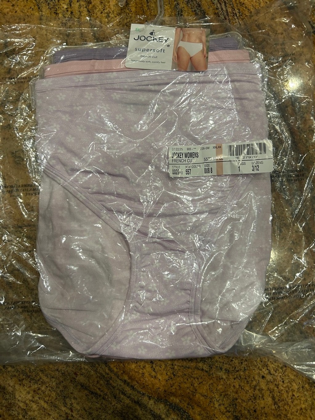 Women’s Jockey Supersoft French Cut Panties 3-Pack XL (8) Purple Pink