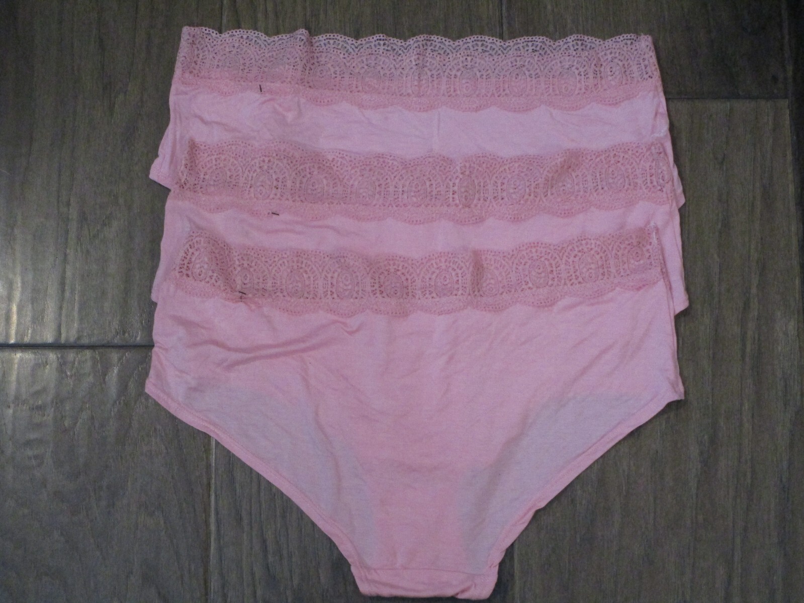 ASHLEY STEWART 3-PACK LACE TRIM PINK HIPSTER PANTIES SIZE 1X