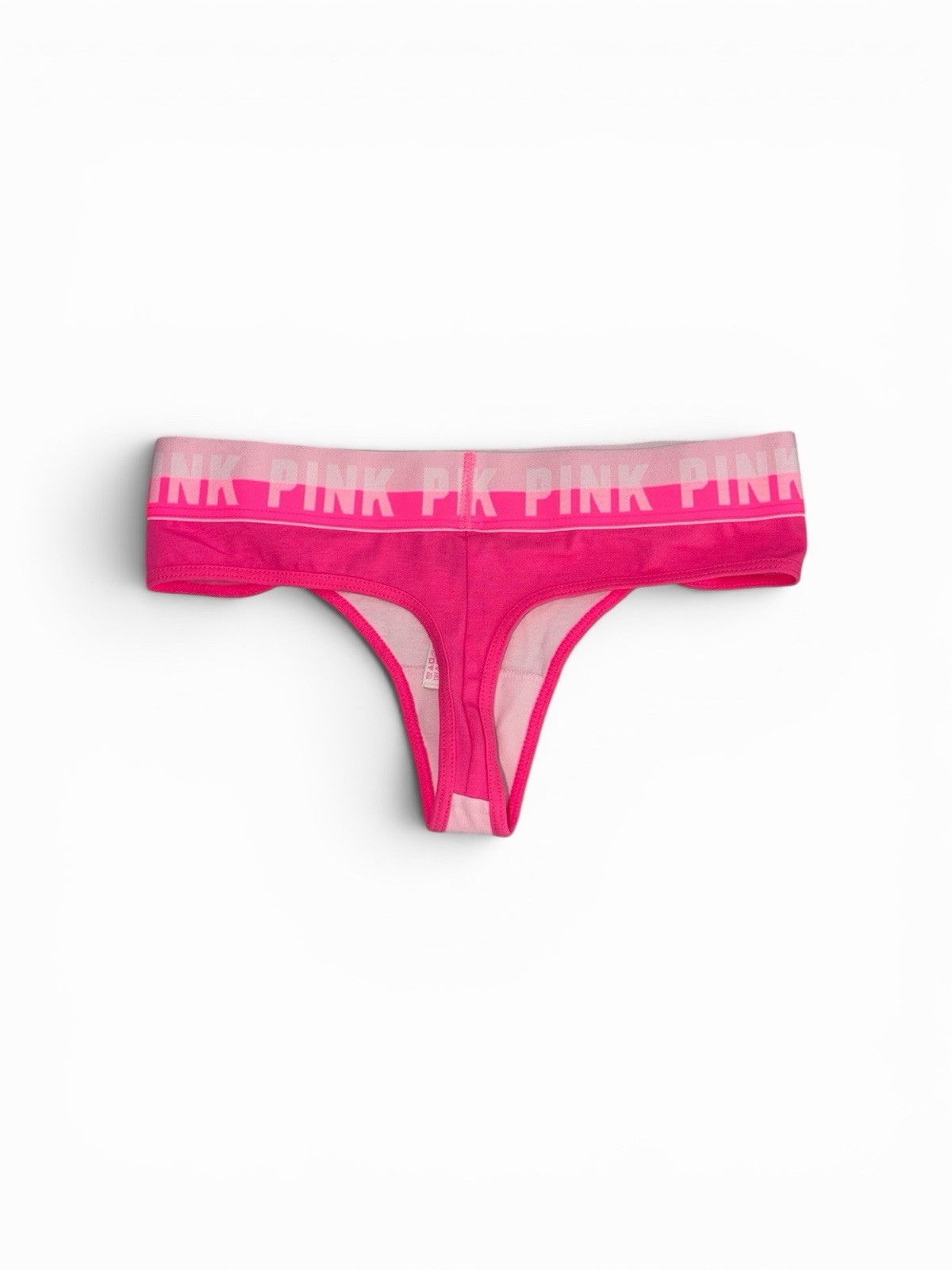 Victoria’s Secret Pink Thong Panty Xsmall Logo Pink Low Rise NWT