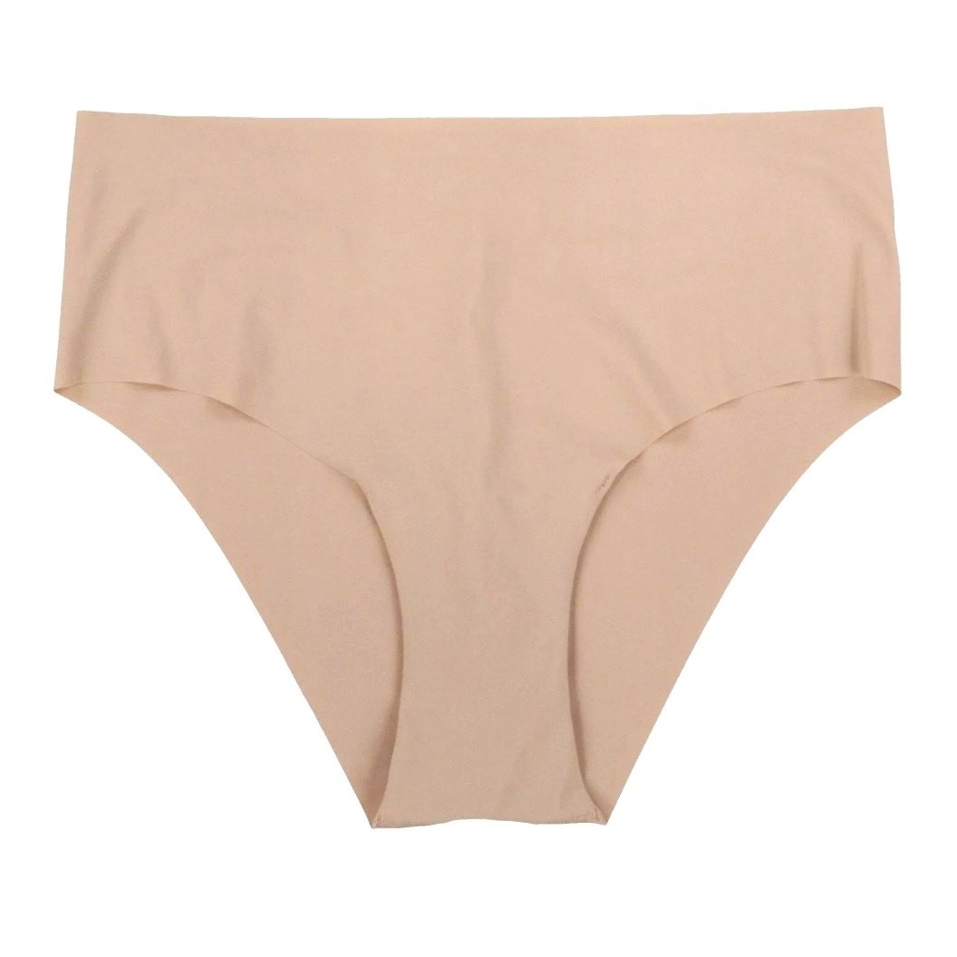 AQUA Intimates Women Chai Beige 3-pc Set Stretch Seamless Hipster Panties Size L