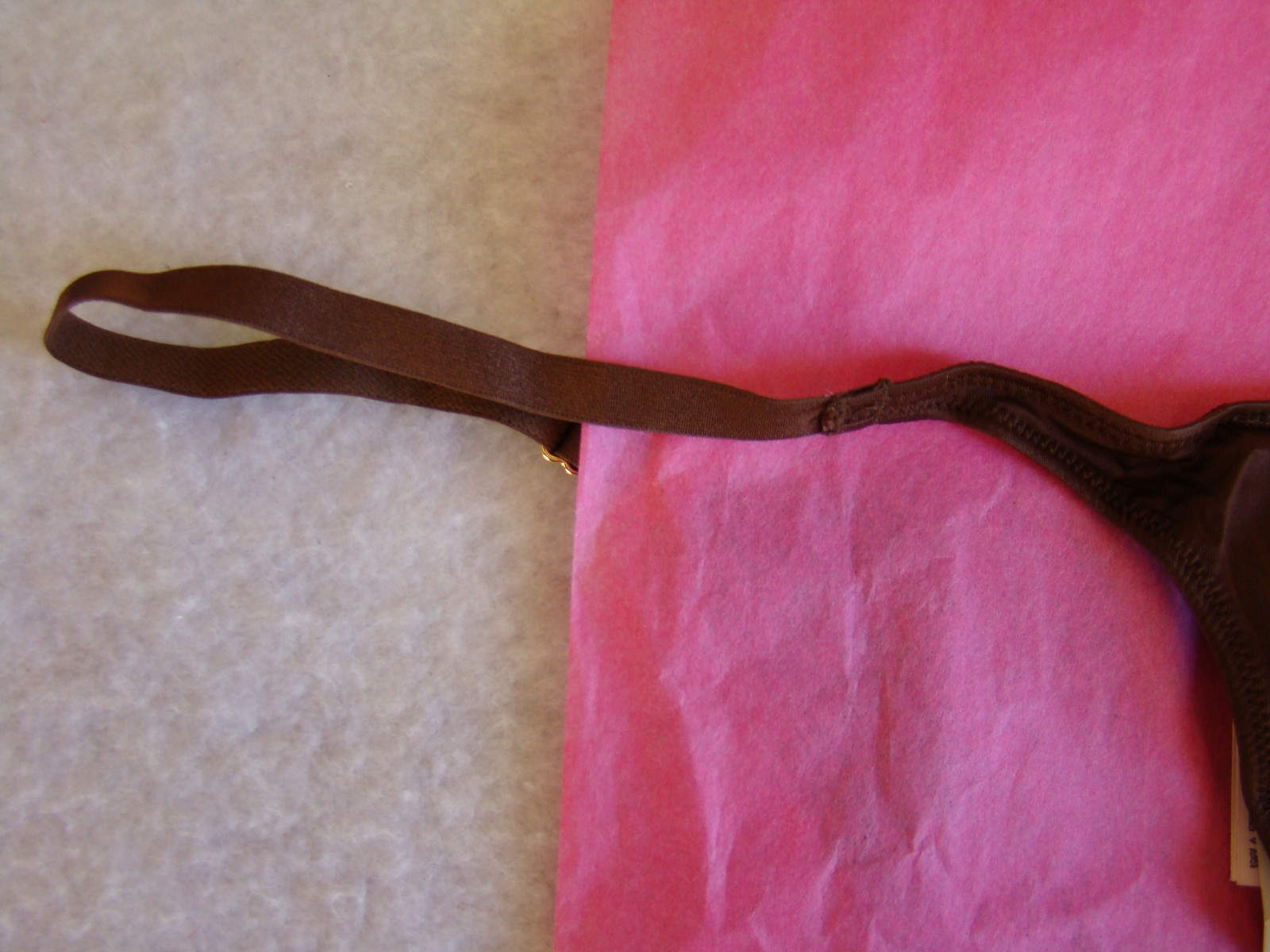 New Victoria’s Secret Logo Pattern All Over Front Brown String Thong Panty