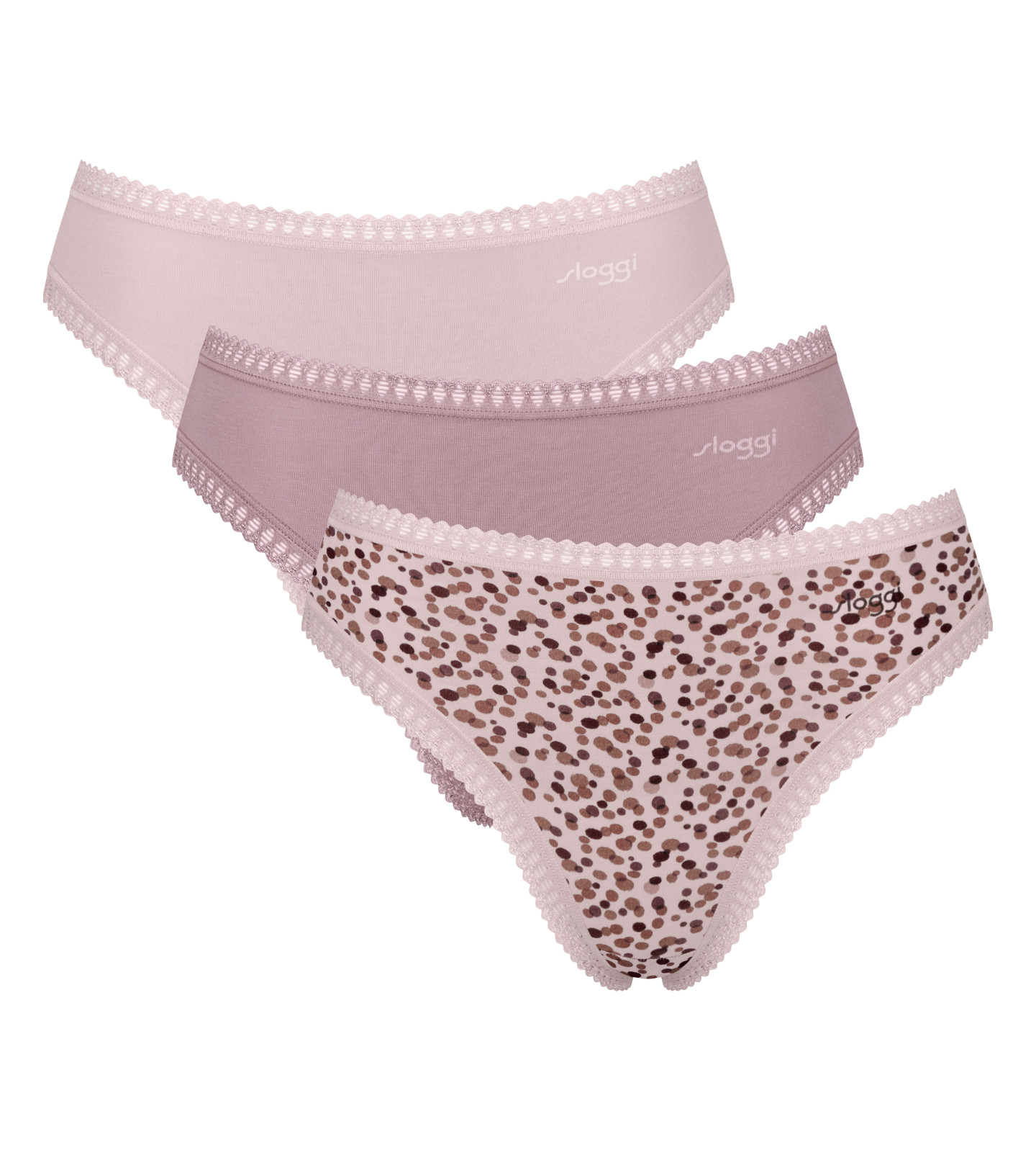 Sloggi GO Crush High Leg Knickers 3 Pack Tai Briefs 10219672